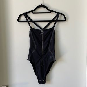 Good American Black Scuba Bodysuit Size 1